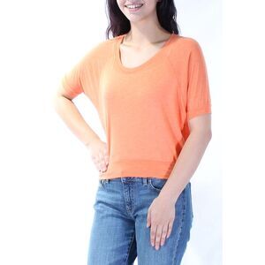 BASIC HOUSE Womens Orange Short Sleeve Scoop Neck T-Shirt Size: M